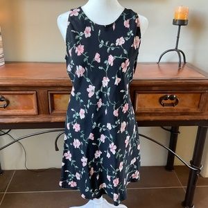 DBY Ltd. Floral, Sleeveless Sundress. Black/Pink. Size S